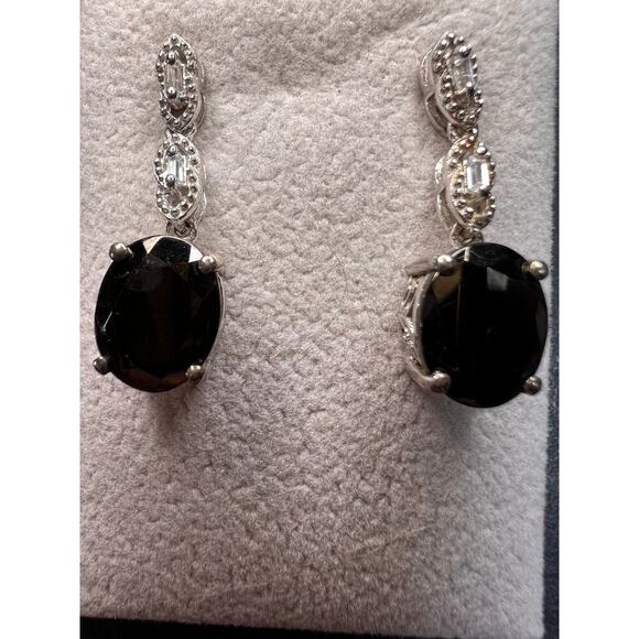 Elite Shungite gemstone sterling silver earrings - Picture 5 of 13